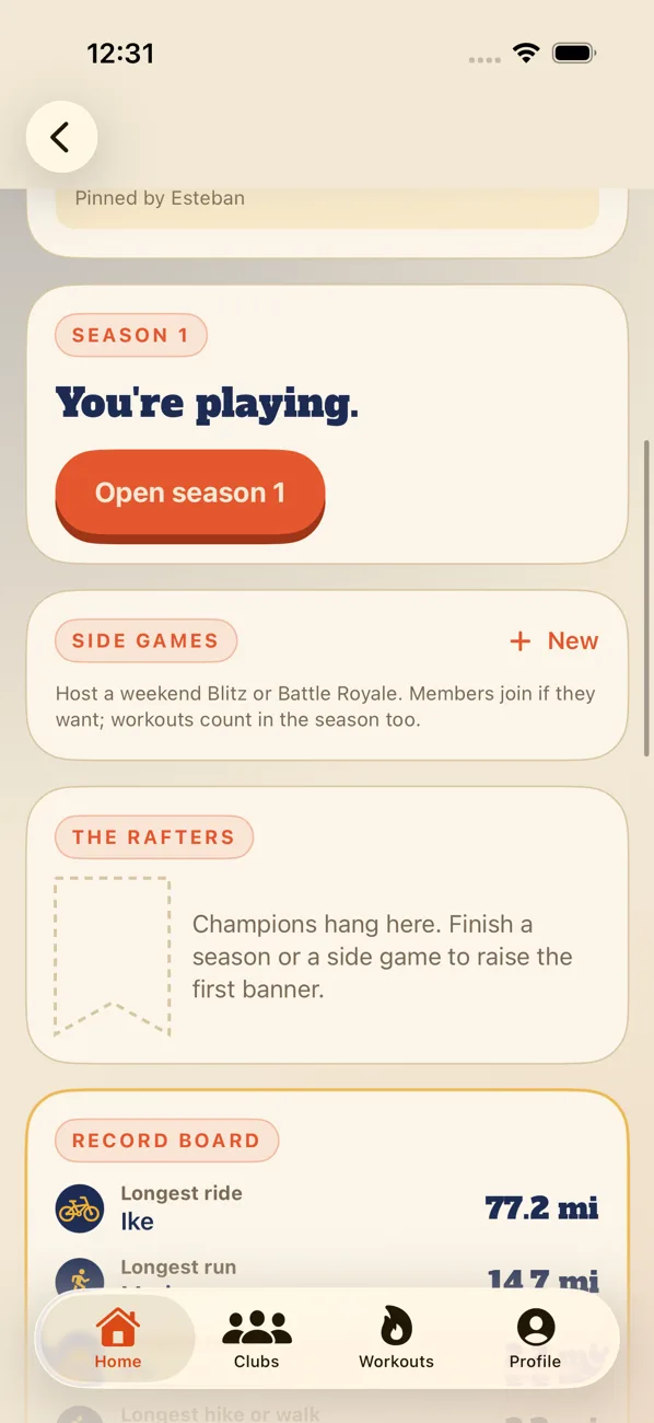 Club record board and route library